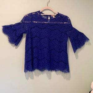 Kids L Royal blue lace blouse